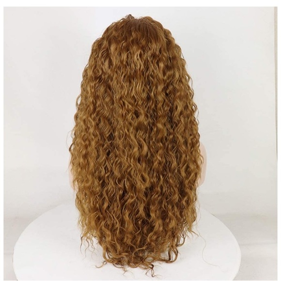 Honey BlondeLong Curly Lace Front Wigs main image 4
